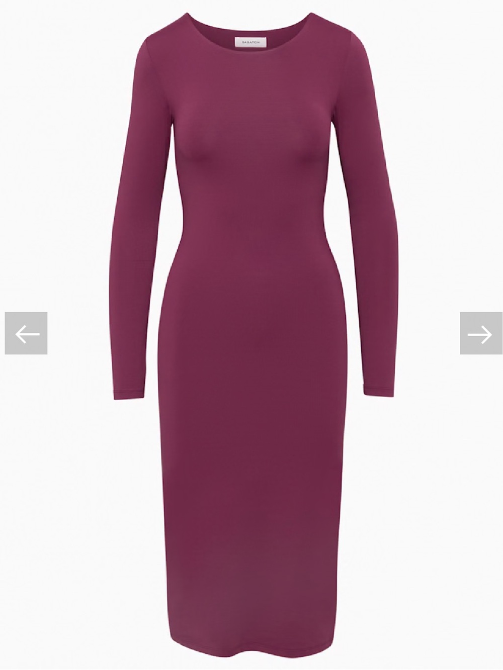 Babaton Contour Crew Long-Sleeve Midi/Maxi Dress, Grapevine size 2XL